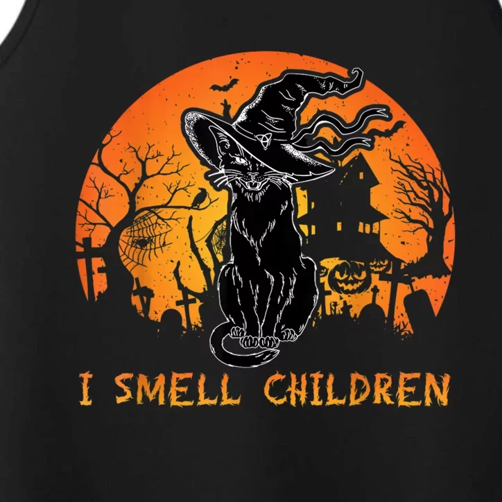 Halloween Funny Black Cat I Smell Children Gift Performance Tank