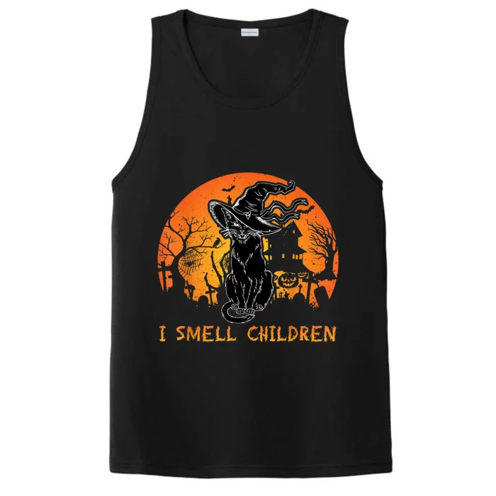 Halloween Funny Black Cat I Smell Children Gift Performance Tank