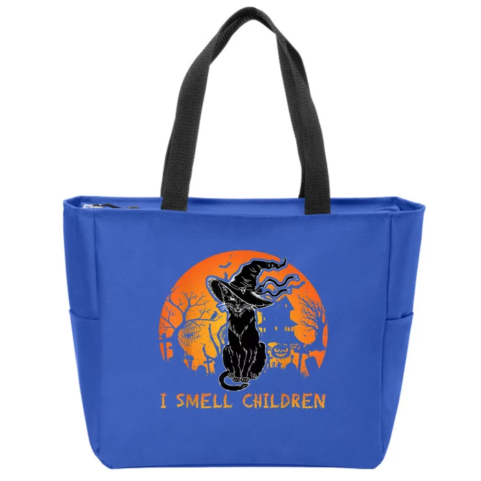 Halloween Funny Black Cat I Smell Children Gift Zip Tote Bag