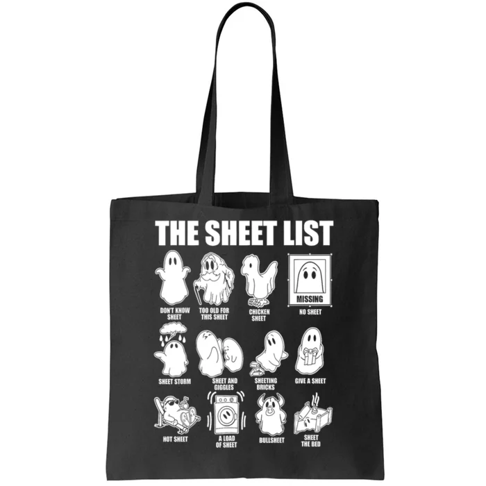 Halloween Funny Boo Sheet Ghost The Sheet List Gift Tote Bag