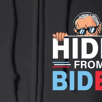 Hidin From Biden Funny Full Zip Hoodie