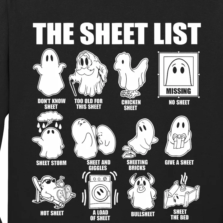 Halloween Funny Boo Sheet Halloween The Sheet List Long Sleeve Shirt