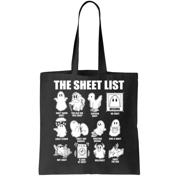 Halloween Funny Boo Sheet Halloween The Sheet List Tote Bag