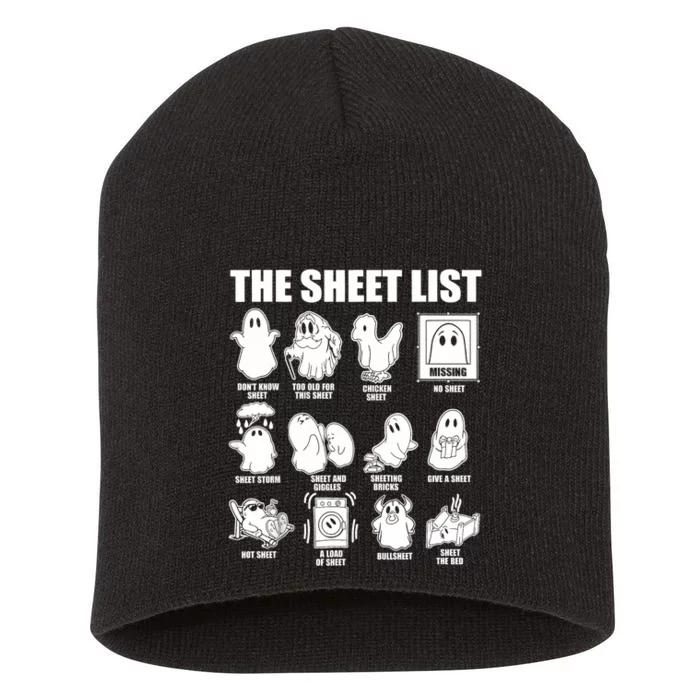 Halloween Funny Boo Sheet Halloween The Sheet List Short Acrylic Beanie