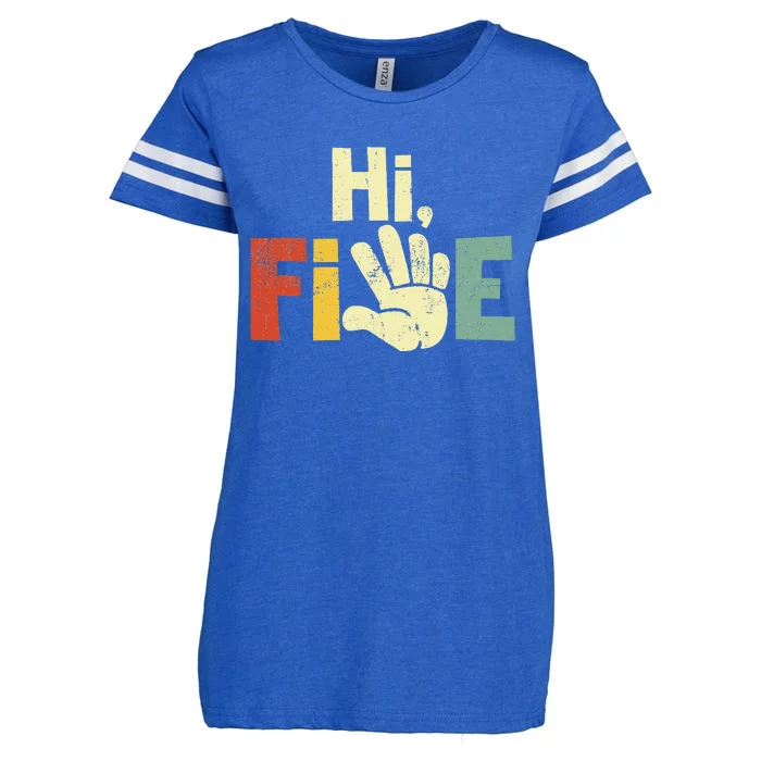 Hi Five Birthday Party Decorations 5 Year Old Enza Ladies Jersey Football T-Shirt