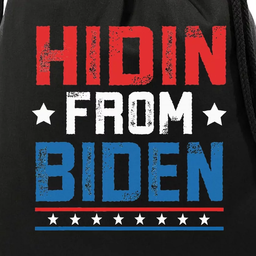 Hidin From Biden Usa Flag Funny Political Joe Biden Drawstring Bag