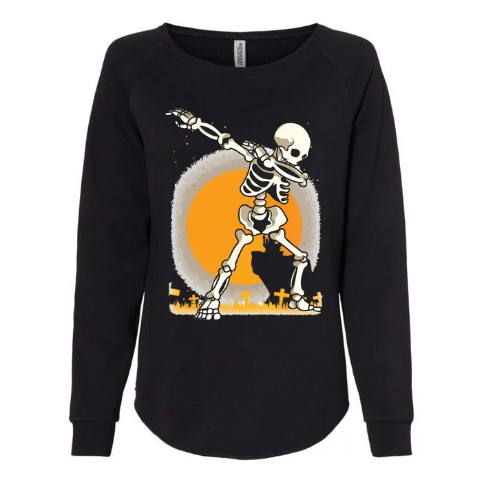 Halloween For Boy Kids Girl Dabbing Skeleton Costume Womens California Wash Sweatshirt