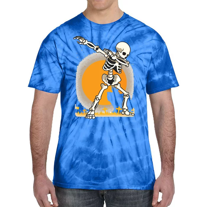 Halloween For Boy Kids Girl Dabbing Skeleton Costume Tie-Dye T-Shirt