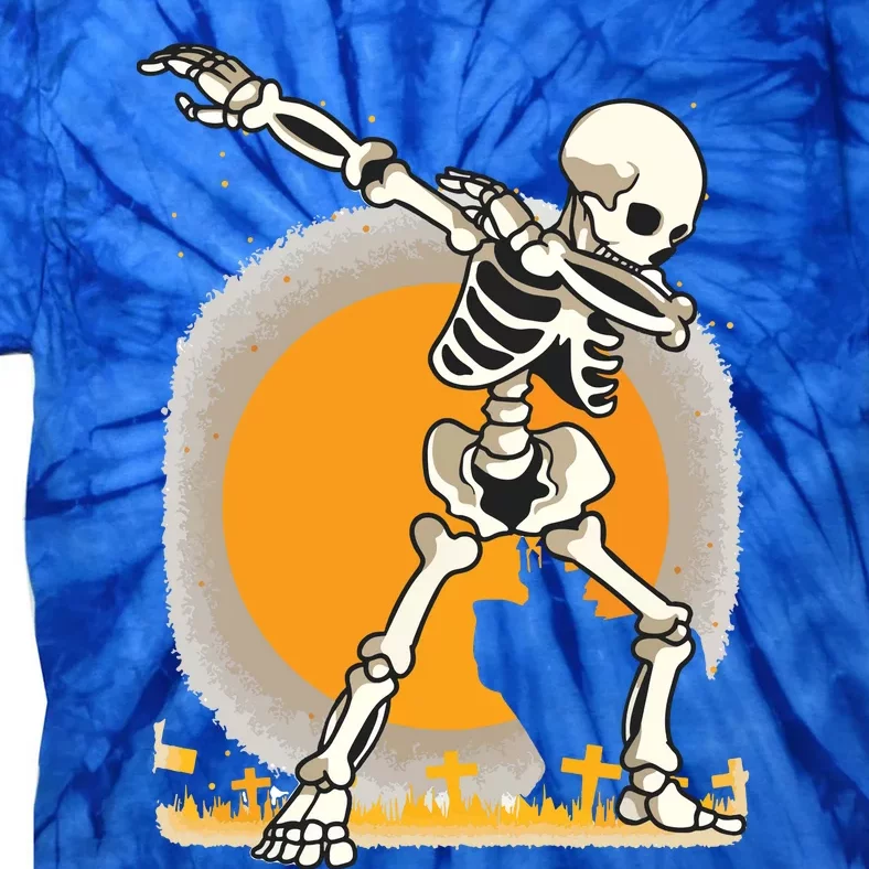 Halloween For Boy Kids Girl Dabbing Skeleton Costume Tie-Dye T-Shirt