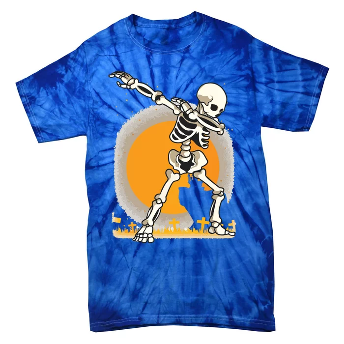 Halloween For Boy Kids Girl Dabbing Skeleton Costume Tie-Dye T-Shirt