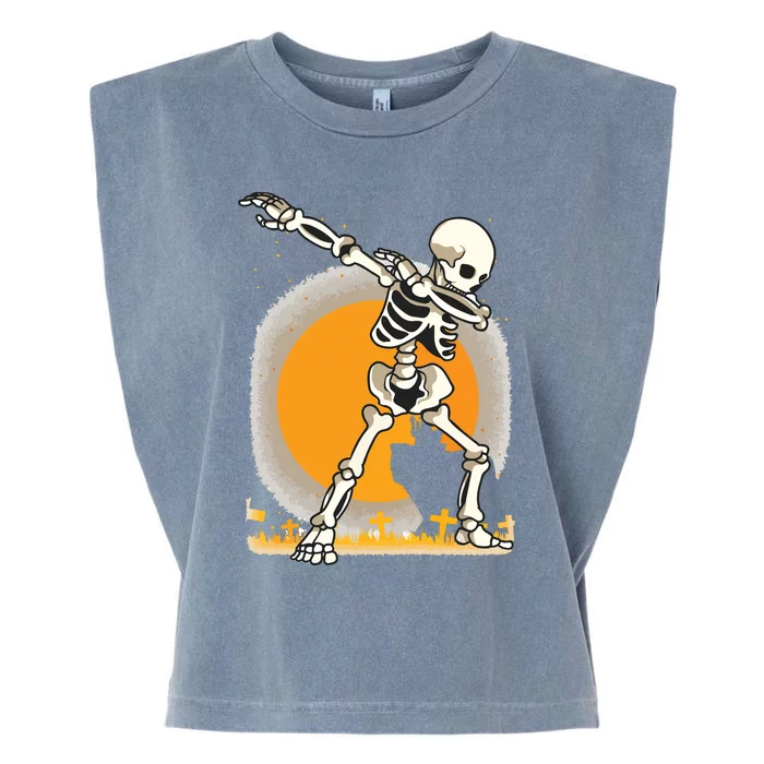 Halloween For Boy Kids Girl Dabbing Skeleton Costume Garment-Dyed Women's Muscle Tee