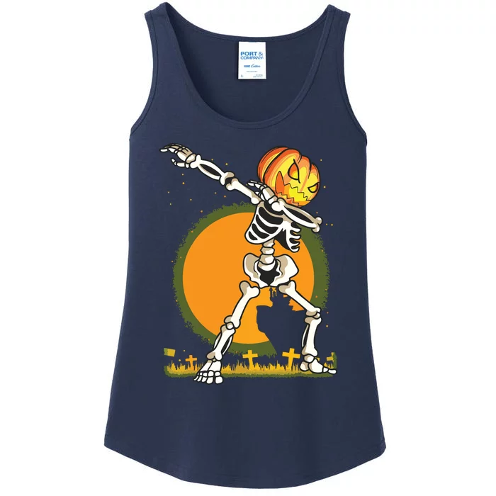 Halloween For Boy Kids Dabbing Skeleton Pumpkin Dab Ladies Essential Tank