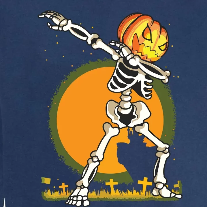 Halloween For Boy Kids Dabbing Skeleton Pumpkin Dab Garment-Dyed Sweatshirt