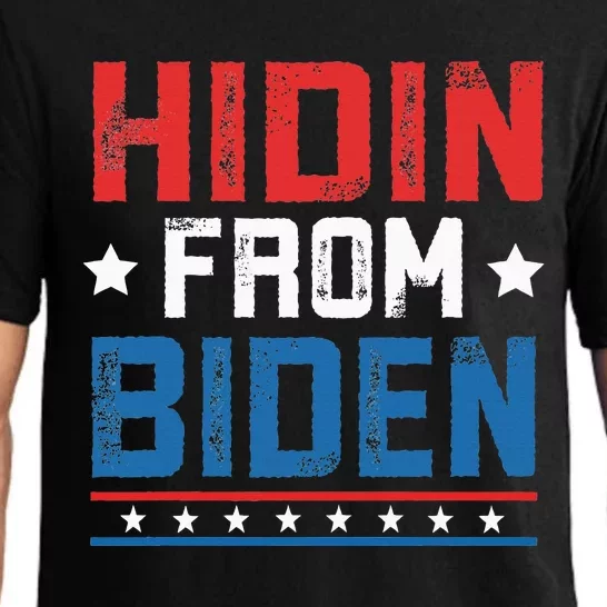 Hidin From Biden Usa Flag Funny Political Joe Biden Pajama Set