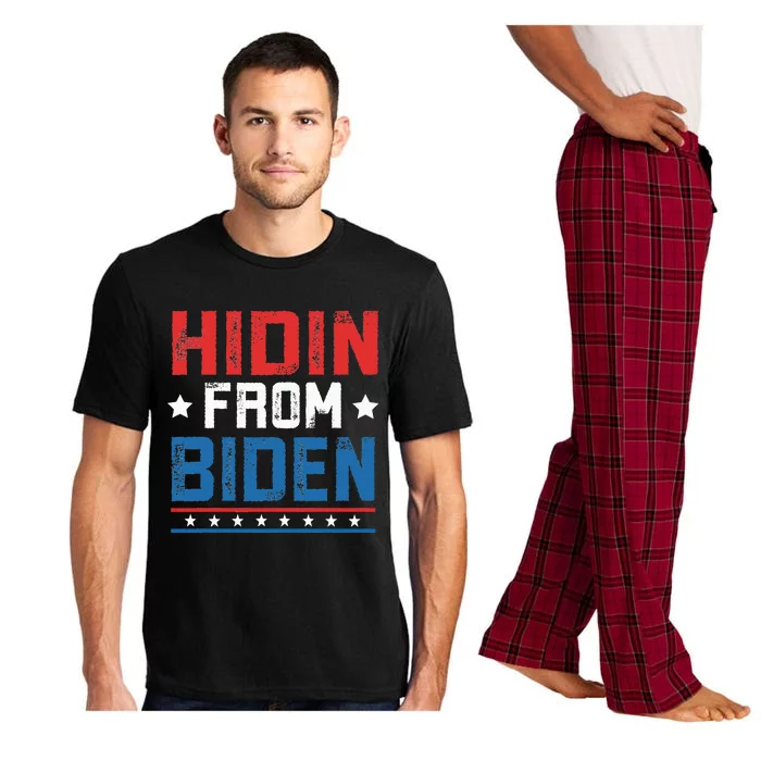 Hidin From Biden Usa Flag Funny Political Joe Biden Pajama Set