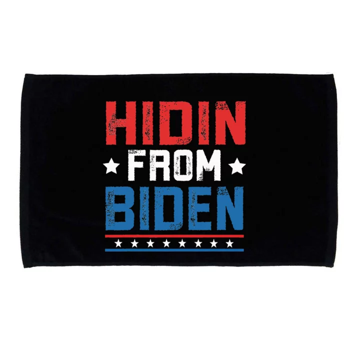 Hidin From Biden Usa Flag Funny Political Joe Biden Microfiber Hand Towel