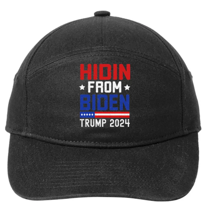 Hidin From Biden Funny Antibiden Trump 2024 7-Panel Snapback Hat