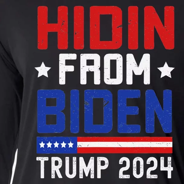 Hidin From Biden Funny Antibiden Trump 2024 Cooling Performance Long Sleeve Crew