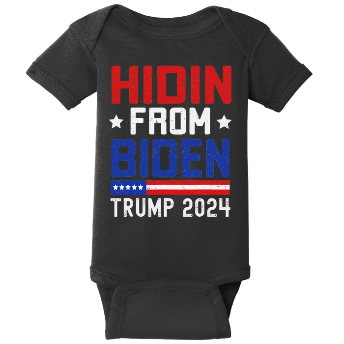 Hidin From Biden Funny Antibiden Trump 2024 Baby Bodysuit