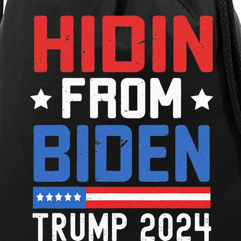 Hidin From Biden Kids Men Trump 2024 Funny Anti Joe Biden Drawstring Bag