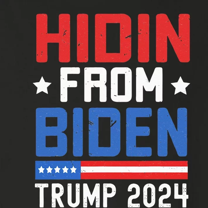 Hidin From Biden Kids Men Trump 2024 Funny Anti Joe Biden Toddler Long Sleeve Shirt