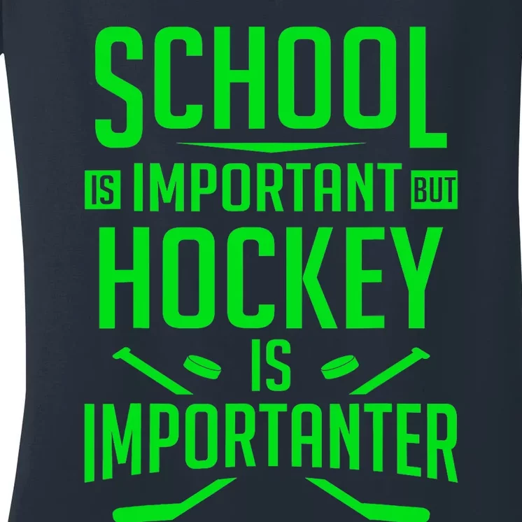 Hockey For Boy 8-12 Ice Hockey Player Women's V-Neck T-Shirt