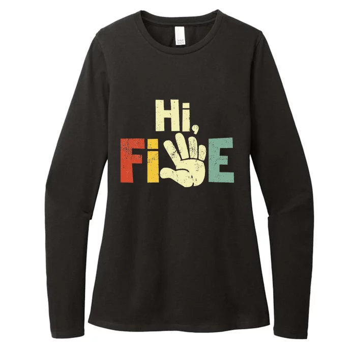 Hi Five Birthday Party Decorations 5 Year Old Womens CVC Long Sleeve Shirt