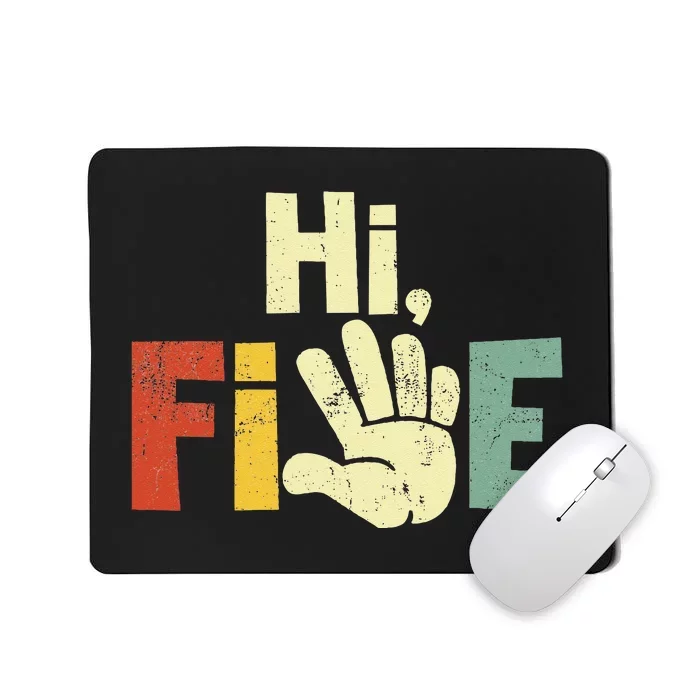 Hi Five Birthday Party Decorations 5 Year Old Mousepad