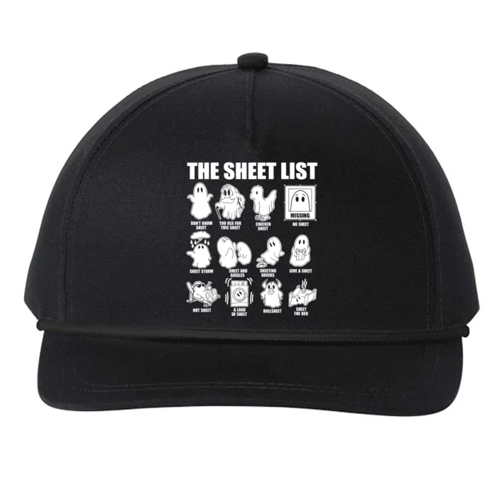 Halloween Funny Boo Sheet Halloween The Sheet List Snapback Five-Panel Rope Hat