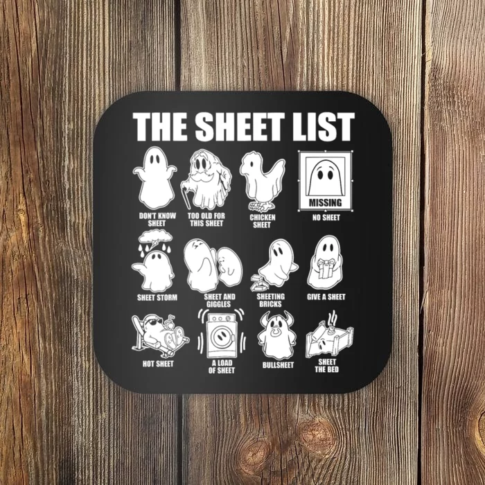 Halloween Funny Boo Sheet Halloween The Sheet List Coaster