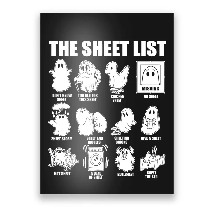 Halloween Funny Boo Sheet Halloween The Sheet List Poster