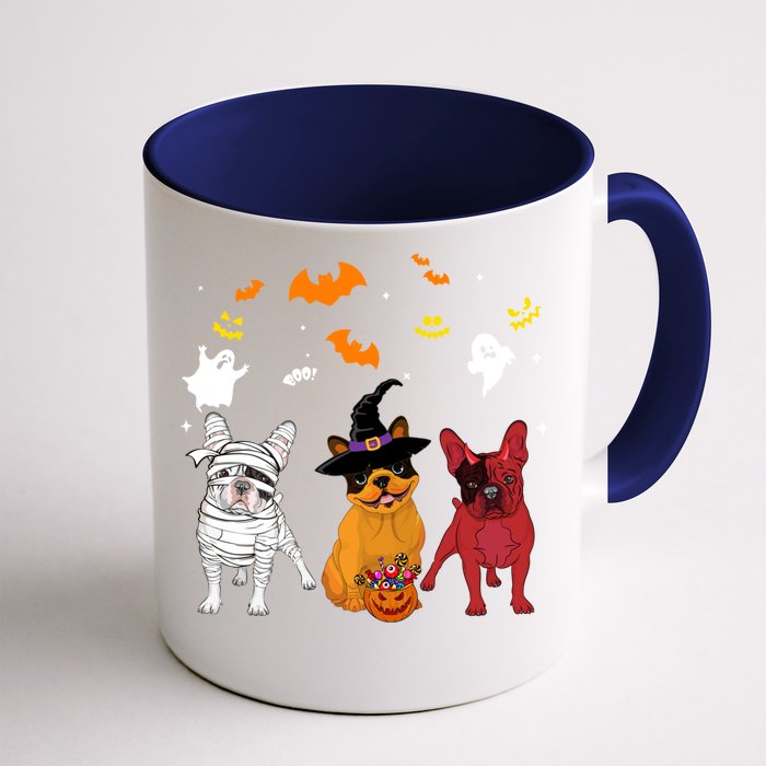 Halloween French Bulldog Dogs Lovers Mummy Witch Demon Gift Front & Back Coffee Mug