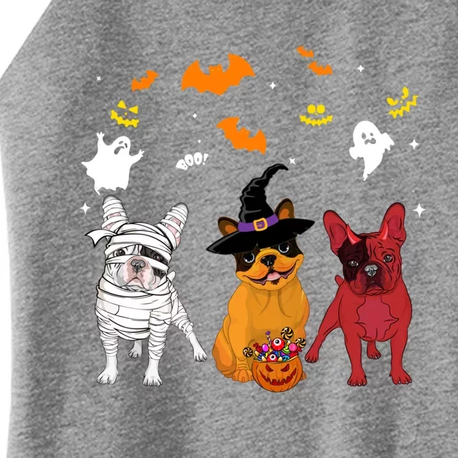 Halloween French Bulldog Dogs Lovers Mummy Witch Demon Gift Women’s Perfect Tri Rocker Tank