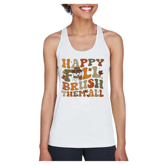 Happy Fall Brush Them All Halloween Women's Racerback Tank