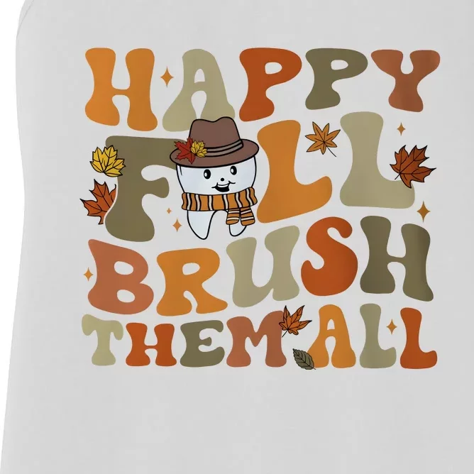 Happy Fall Brush Them All Halloween Women's Racerback Tank