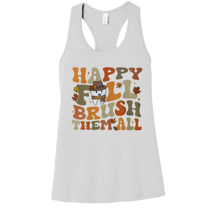 Happy Fall Brush Them All Halloween Women's Racerback Tank