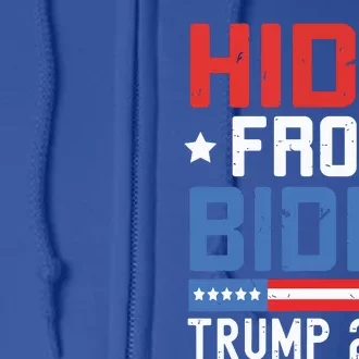 Hidin From Biden Kids Trump 2024 Funny Anti Joe Biden Full Zip Hoodie