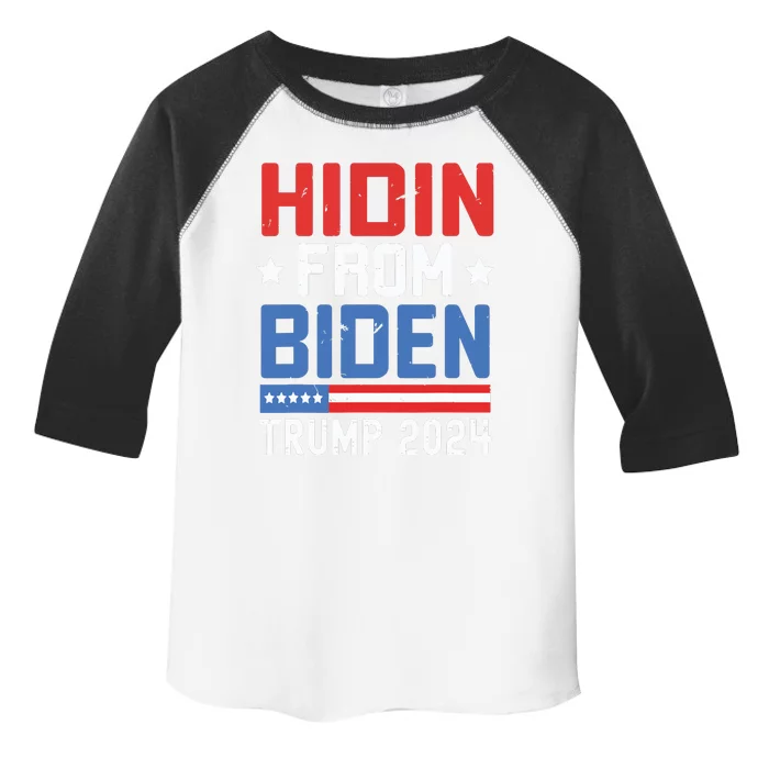 Hidin From Biden Kids Trump 2024 Funny Anti Joe Biden Toddler Fine Jersey T-Shirt