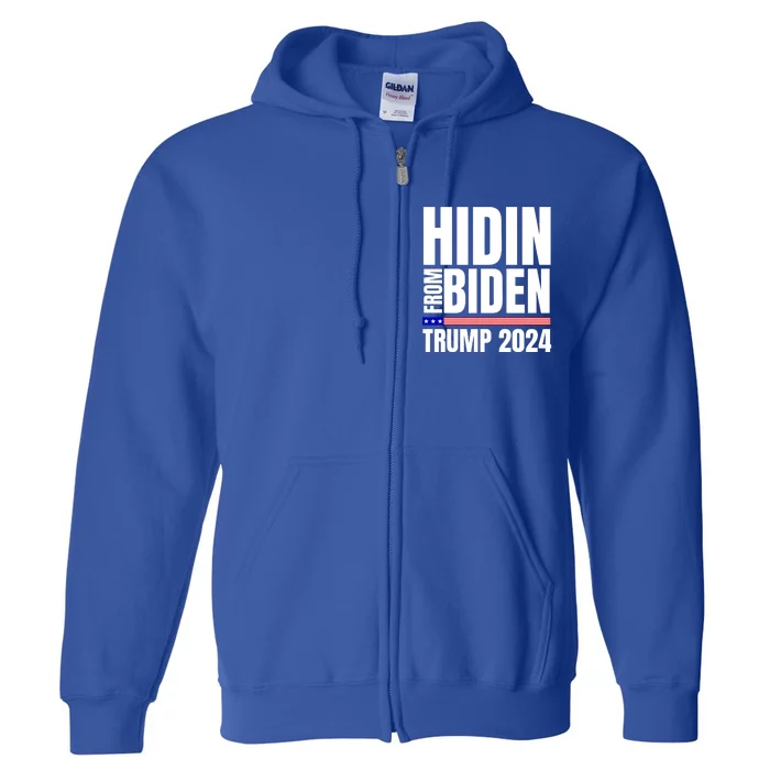 Hidin From Biden Trump 2024 Funny Anti Joe Biden Full Zip Hoodie