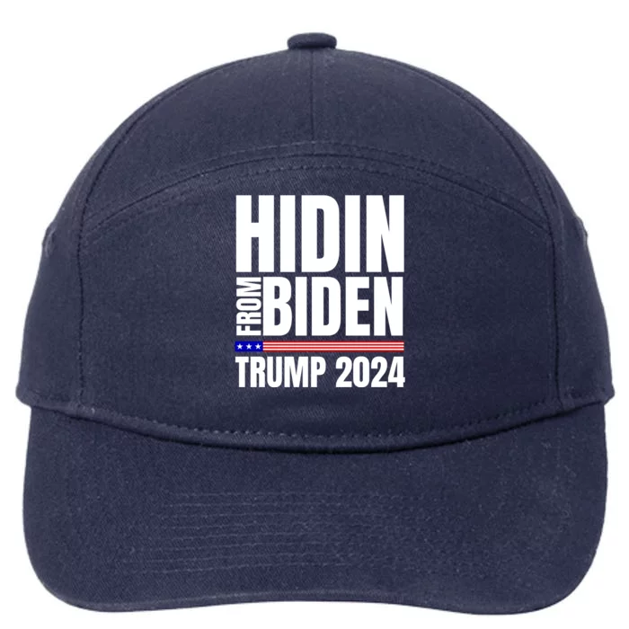 Hidin From Biden Trump 2024 Funny Anti Joe Biden 7-Panel Snapback Hat