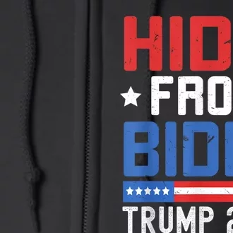 Hidin From Biden Trump 2024 Funny Anti Joe Biden Full Zip Hoodie