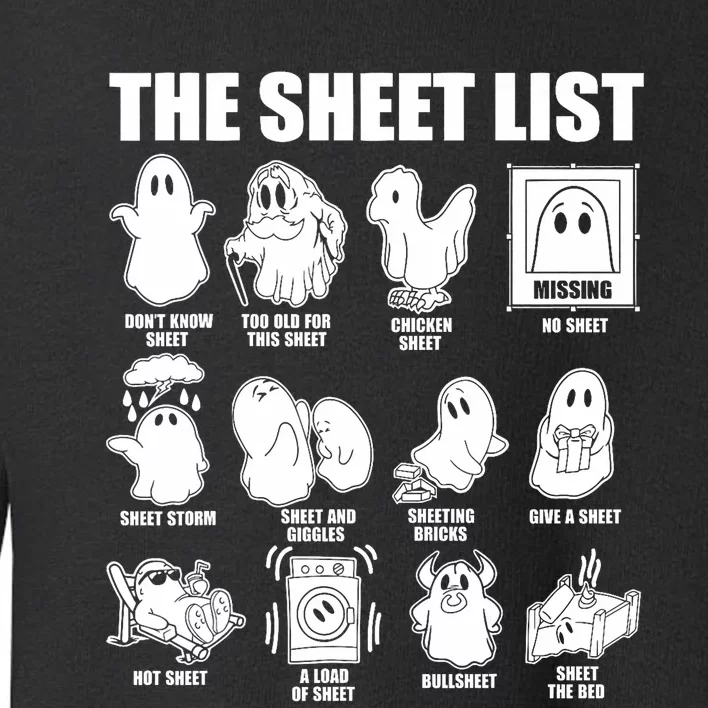 Halloween Funny Boo Sheet Halloween The Sheet List Toddler Sweatshirt