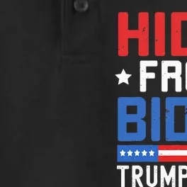 Hidin From Biden Kids Men Trump 2024 Funny Anti Joe Biden Dry Zone Grid Performance Polo