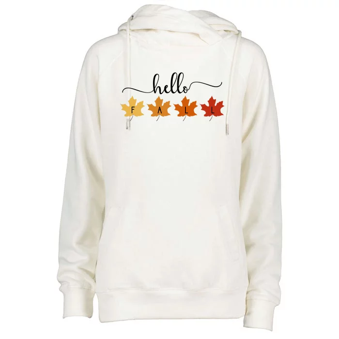 Hello Fall Cozy Nature Womens Funnel Neck Pullover Hood