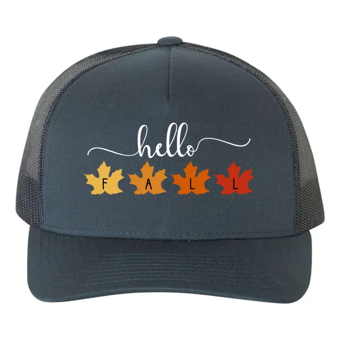 Hello Fall Cozy Nature Yupoong Adult 5-Panel Trucker Hat