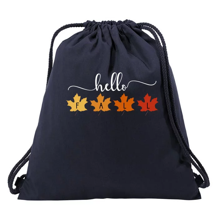 Hello Fall Cozy Nature Drawstring Bag