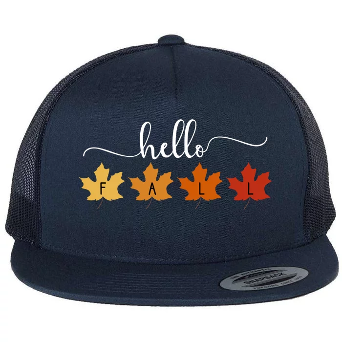 Hello Fall Cozy Nature Flat Bill Trucker Hat