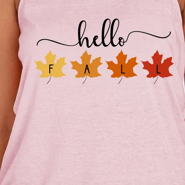 Hello Fall Cozy Nature Women's Knotted Racerback Tank