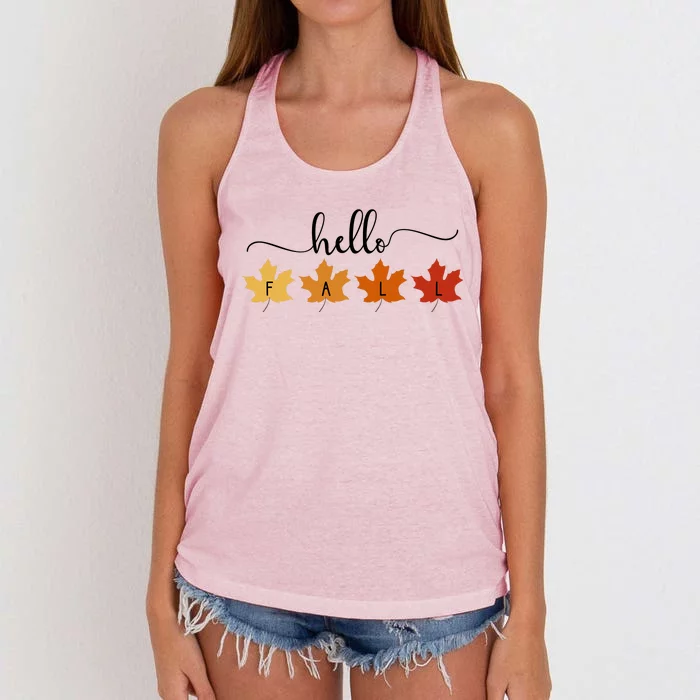 Hello Fall Cozy Nature Women's Knotted Racerback Tank