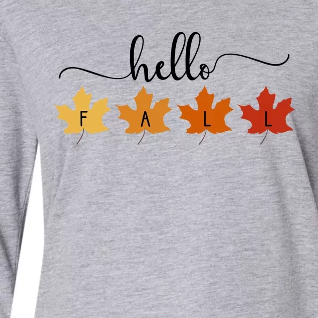 Hello Fall Cozy Nature Womens Cotton Relaxed Long Sleeve T-Shirt